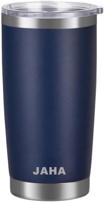 JAHA Stainless Steel Rambler 20 oz Vacuum Insulated Coffee Travel Mug With Magnetic Lid, Tumbler Cup (Cyan Blue), JH001