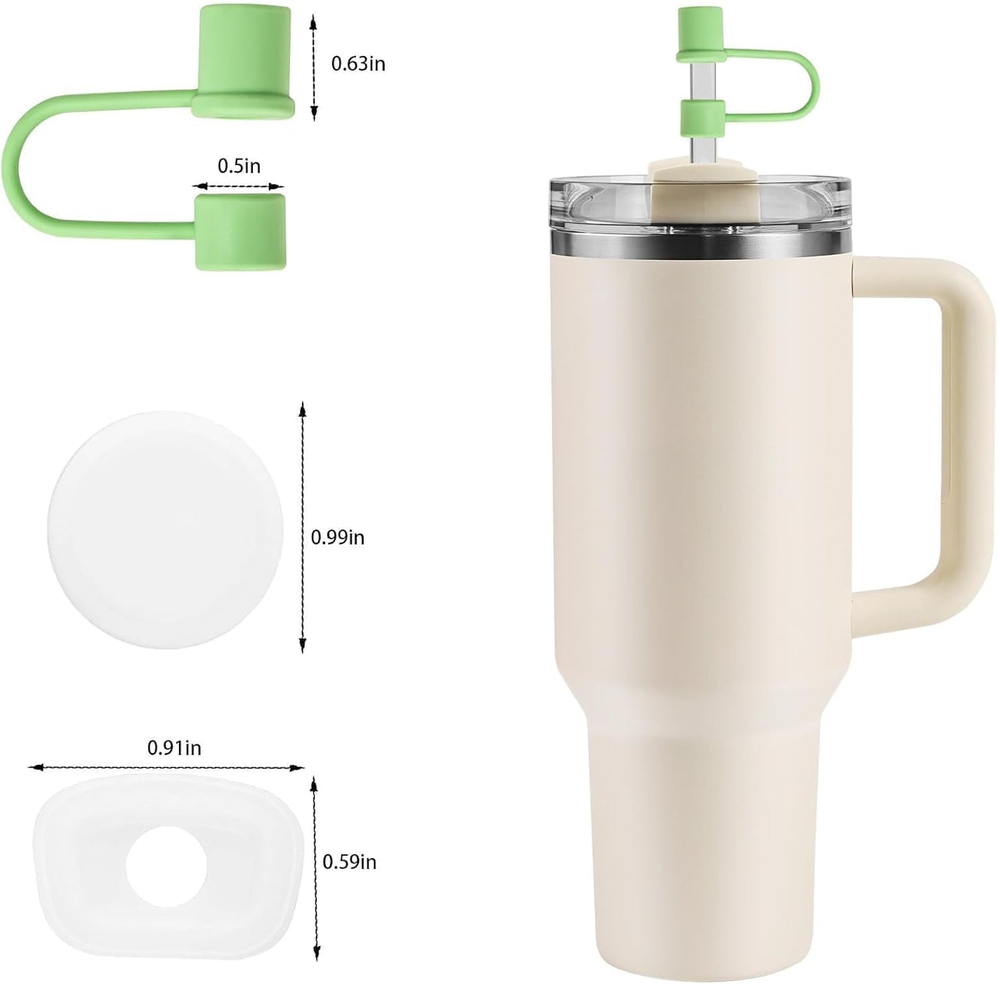 MOLOSLEEVE 21 Colors Straw Toppers Include A Set of Leak-proof Plugs, for Stanley Straw Covers Cap for Stanley Cup 2.0 30oz, 40oz, Silicone, Dust-Proof （Clear）