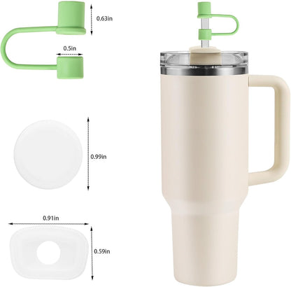MOLOSLEEVE 21 Colors Straw Toppers Include A Set of Leak-proof Plugs, for Stanley Straw Covers Cap for Stanley Cup 2.0 30oz, 40oz, Silicone, Dust-Proof （Clear）