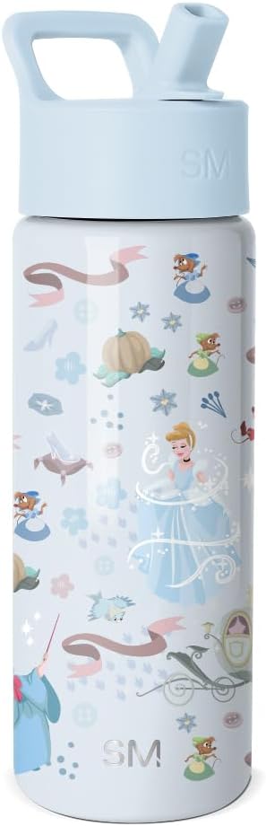 Simple Modern Disney Minnie Mouse Kids Water Bottle with Straw Lid | 14oz Insulated Stainless Steel Kids Tumbler & Spill Proof Toddler Cup for School, Girls, Boys | Summit | Minnie Mouse Fun - Colors A