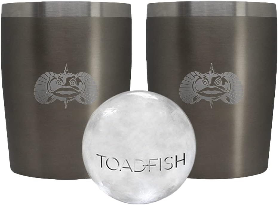 Toadfish Non-tipping 10oz Double Wall Insulated Stainless Steel Rocks Tumbler w/ East Slide Lid - Graphite