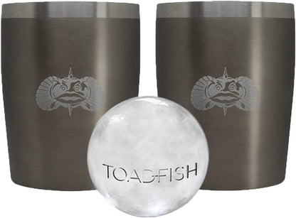 Toadfish Non-tipping 10oz Double Wall Insulated Stainless Steel Rocks Tumbler w/ East Slide Lid - Graphite