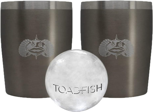 Toadfish Non-tipping 10oz Double Wall Insulated Stainless Steel Rocks Tumbler w/ East Slide Lid - Graphite