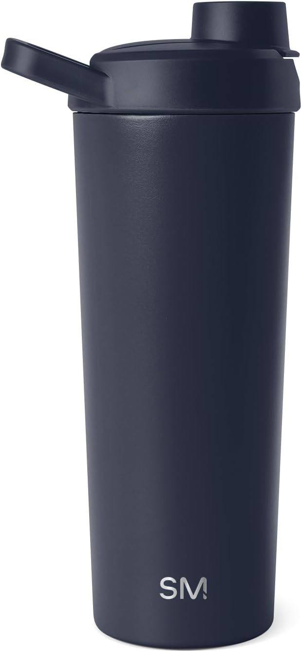 Simple Modern Stainless Steel Shaker Bottle with Ball 24oz | Metal Insulated Cup for Protein Mixes, Shakes and Pre Workout | Rally Collection | Almond Birch