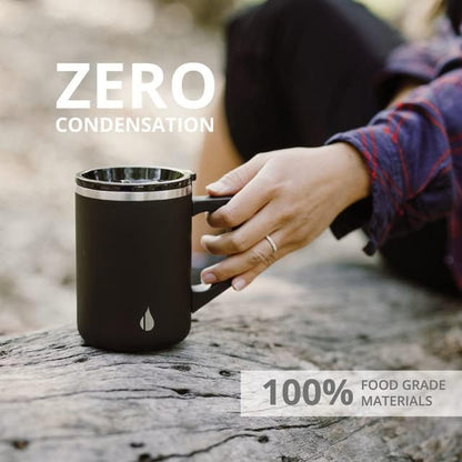 Elemental Insulated Coffee Mug - Triple-Wall Stainless Steel Summit Travel Cup for Hot and Cold Drinks - Thermal Coffee Mug with Lid and Handle for Camping, Office & Travel 16oz - Rainbow Speckle