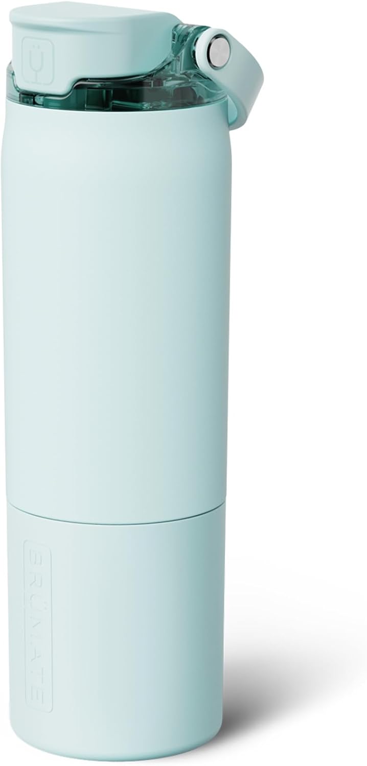 BrüMate Rise 25oz Water Bottle With 100% Leakproof Covered Silicone Straw | Insulated Stainless Steel Water Bottle | Cup-Holder Friendly | Fast Flow | Soft Sip Silicone Spout | BPA-Free (Rose Taupe)