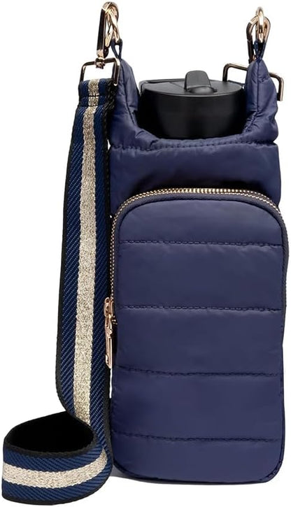 WanderFull Original HydroBag Fits Up to 32 oz Water Bottle Holder with Strap – Hands-Free Crossbody Water Bottle Carrier Bag with Phone Pocket - Colors B