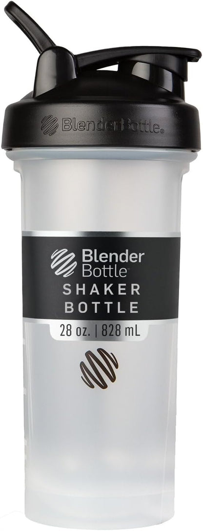 BlenderBottle Classic V2 Shaker Bottle Perfect for Protein Shakes and Pre Workout, 20-Ounce, Clear/Black