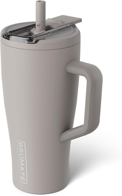 BrüMate Era Flip 30oz Tumbler with 100% Leakproof Covered Straw Lid | Hygienic Covered Straw | Insulated Stainless Steel Water Bottle with Handle | Cup Holder Friendly | BPA-Free (Sage)