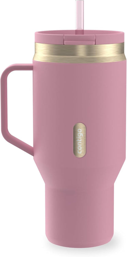 Contigo SnapSeal 30 oz Stainless Steel Vacuum-Insulated Tumbler with Handle & Reusable Straw, Leakproof AutoClose Lid, Cup Holder Friendly, BPA-Free & Lead-Free, Dishwasher Safe