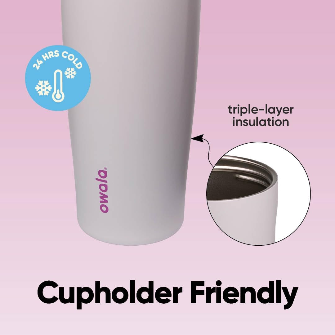 Owala FreeSip Sway Insulated Stainless Steel Water Bottle with Two-Way Spout, Built-In Straw and Bucket Handle, Made for Travel, School, and Sports, 30oz, BPA Free, Leak Proof, Daybreak