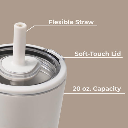 HydroJug Everyday Tumbler 20 oz – Ceramic-Lined Insulated Tumbler with Straw and Soft-Touch Lid, Cup Holder Friendly, Double-Wall Vacuum Insulation, Reusable Travel Cup – Rodeo