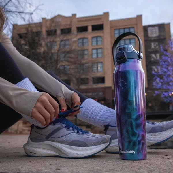 Frost Buddy 24oz Insulated Water Bottle with Straw & Chug Lid | Leak-Proof Stainless Steel | 24-Hours Cold | Sweat-Proof, Cup Holder Friendly | Ideal for Gym, Travel, Sports & Everyday Hydration - Colors A