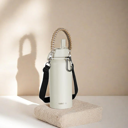 KXIAOCHEN Insulated Water Bottle With Strap, Cold For 48 Hrs Leak Proof, Triple Wall Stainless Steel Sports Water Bottle With Straw And Spout Lid For Gym Hiking Travel