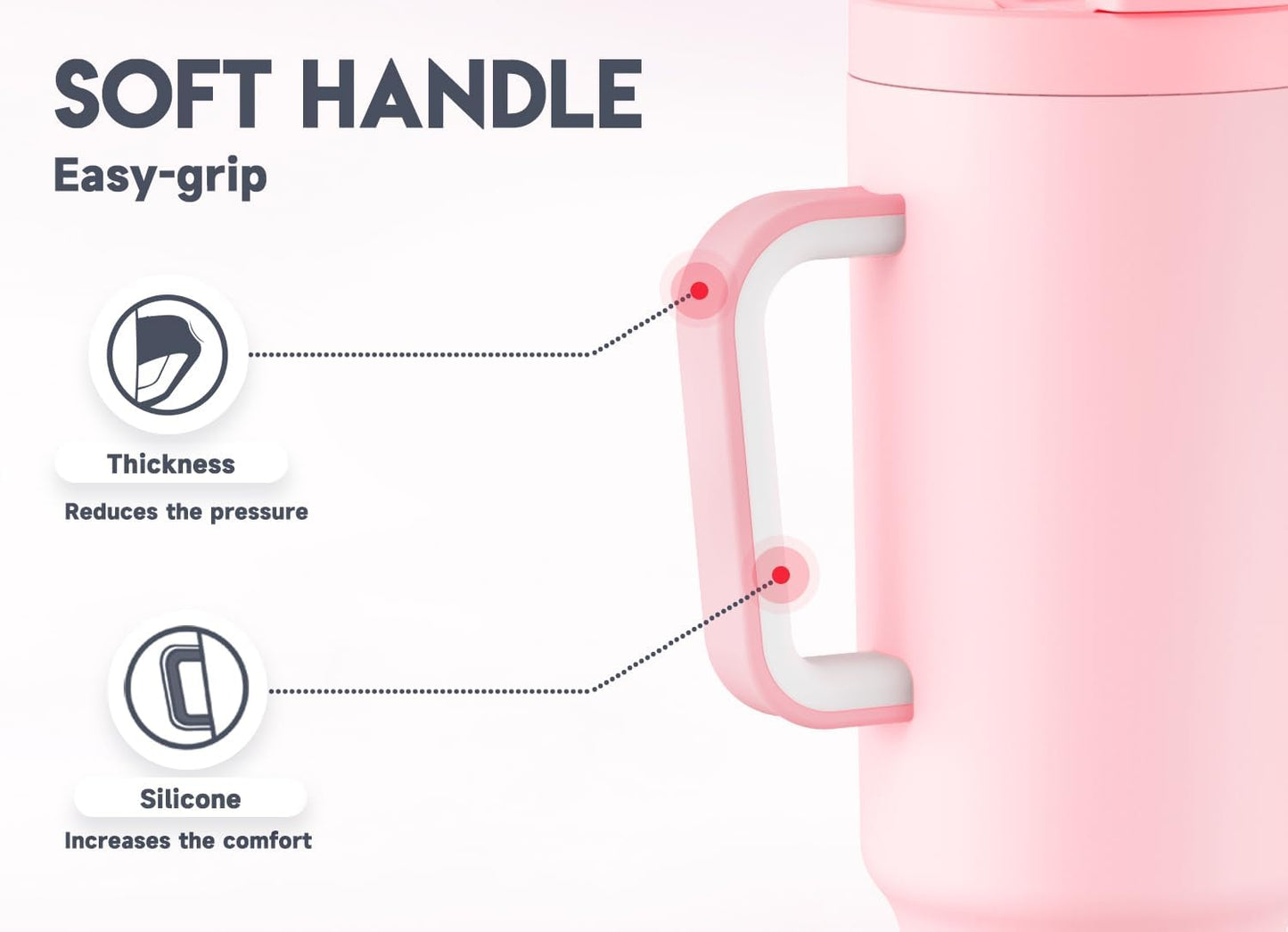 Meoky 32 oz Tumbler with Handle and Flip Straw, 100% Leakproof Tumbler with Lid and Straw, Stainless Steel Insulated Cup, Cupholder Friendly, Keeps Cold for 24 Hours (Night)