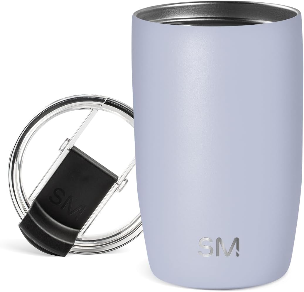 Simple Modern Voyager Tumbler with Flip Lid | Travel Coffee Mug | Insulated Stainless Steel Cold Brew Iced or Hot Coffee Cup | Gifts for Women Men Her Him | 16oz, Almond Birch