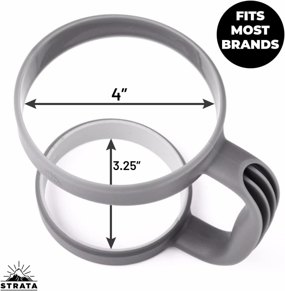 STRATA CUPS 30 oz Tumbler Handle - Available For 30 oz YETI Tumbler, OZARK TRAIL, Rambler Tumbler- BPA free (Black)