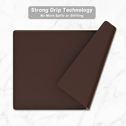 Rnivvi Silicone Coffee Mat, 16" x 24" Waterproof Raised Edge Coffee Bar Mats for Espresso Machine Station Accessories, Heat Resistant Detachable Dish Drying Pad for Kitchen Counter, Dish Rack, Green