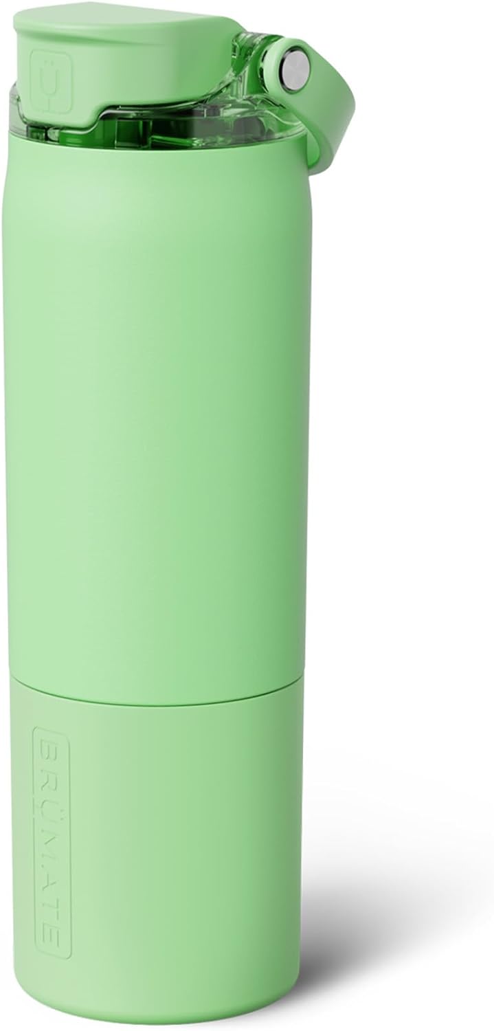 BrüMate Rise 25oz Water Bottle With 100% Leakproof Covered Silicone Straw | Insulated Stainless Steel Water Bottle | Cup-Holder Friendly | Fast Flow | Soft Sip Silicone Spout | BPA-Free (Rose Taupe)