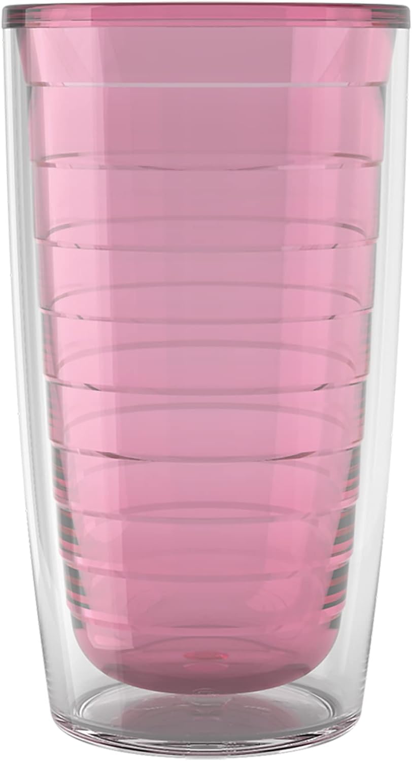 Tervis Clear & Colorful Tabletop Made in USA Double Walled Insulated Tumbler Travel Cup Keeps Drinks Cold & Hot, 16oz Mug, Clear