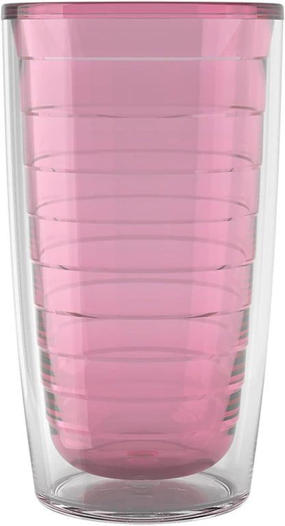 Tervis Clear & Colorful Tabletop Made in USA Double Walled Insulated Tumbler Travel Cup Keeps Drinks Cold & Hot, 16oz Mug, Clear