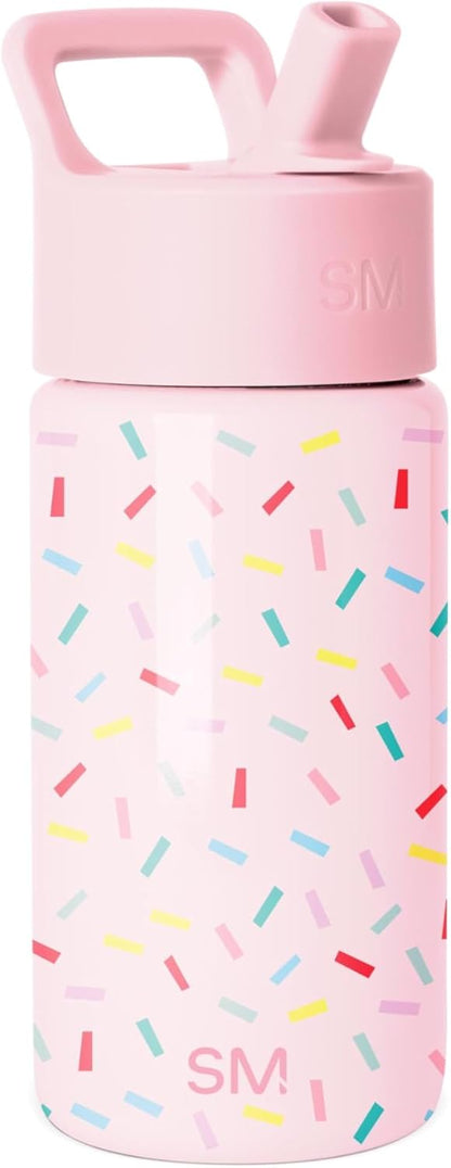 Simple Modern Kids Water Bottle with Straw Lid | 14oz Insulated Stainless Steel Kids Tumbler & Spill Proof Toddler Cup for School, Girls, Boys | Summit | Chloe Floral - Colors B