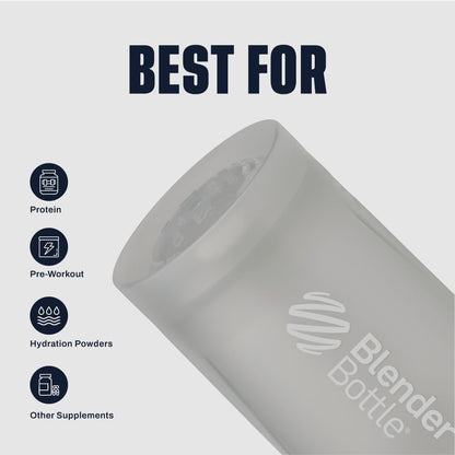 BlenderBottle Classic V2 Shaker Bottle Perfect for Protein Shakes and Pre Workout, 20-Ounce, Clear/Black