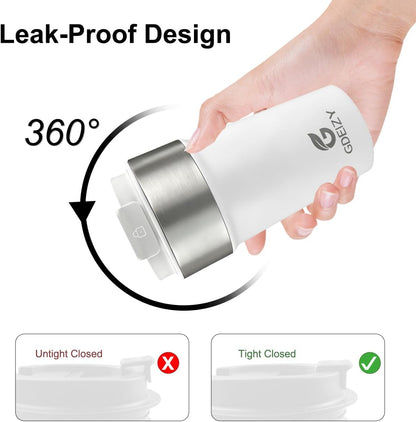 17oz Double Wall Stainless Steel Vacuum Insulated Travel Mug, Spill-Proof & Leak-Proof Coffee Mug, BPA-Free Reusable Coffee Cup for Hot & Cold Drinks, Black (Black)