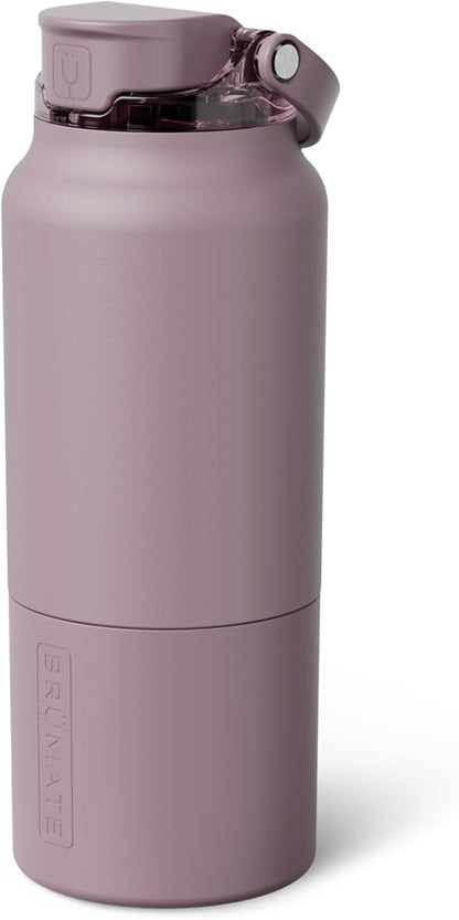 BrüMate Rise 25oz Water Bottle With 100% Leakproof Covered Silicone Straw | Insulated Stainless Steel Water Bottle | Cup-Holder Friendly | Fast Flow | Soft Sip Silicone Spout | BPA-Free (Rose Taupe)