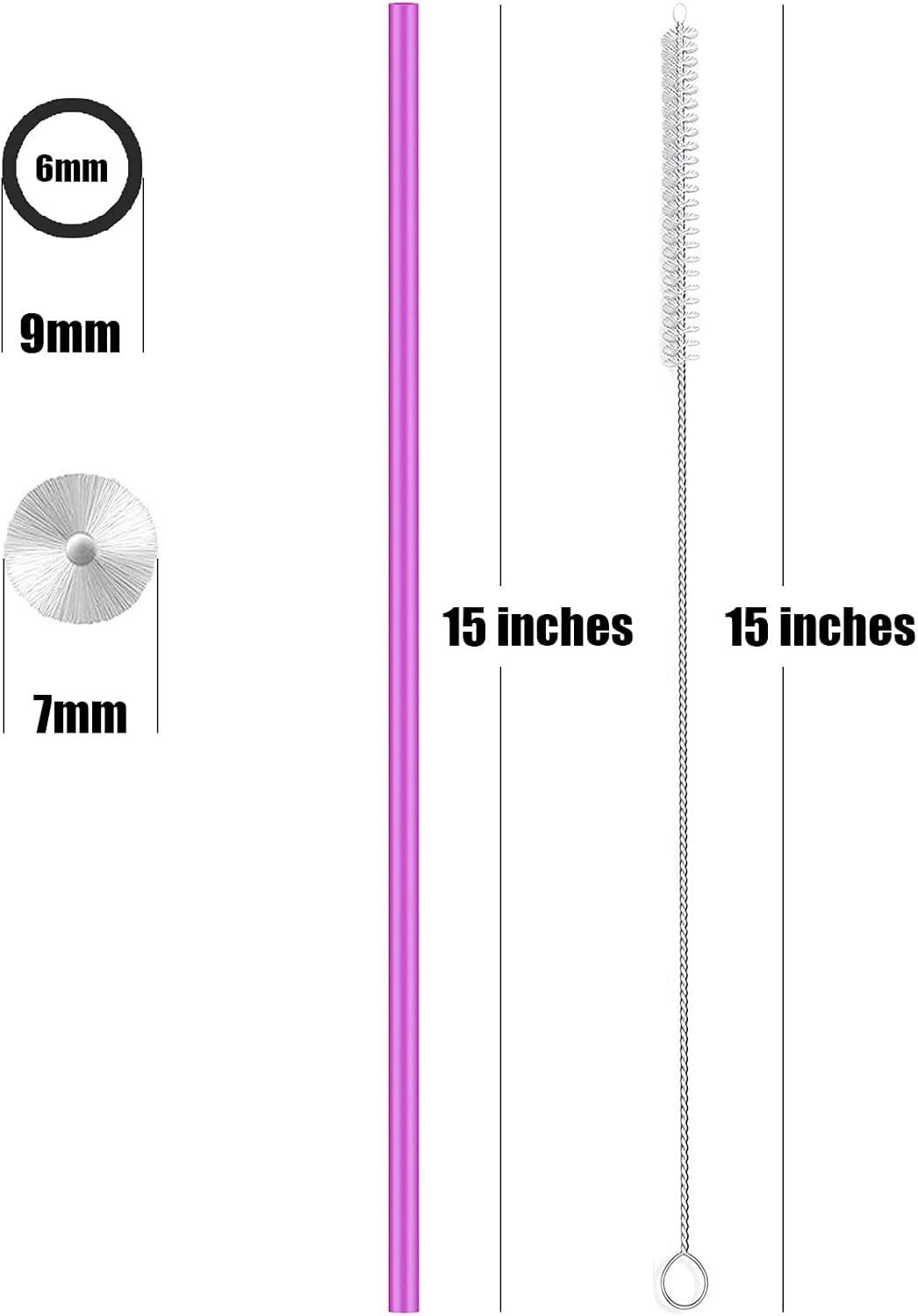 ALINK 15 inch Extra Long Reusable Silicone Straws, 4-Pack Flexible Straws for Stanley 40 oz Tumbler, 1 Gallon Water Bottles, 128 64 30 oz Jug Cup with Cleaning Brush