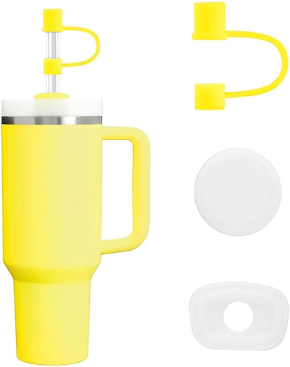 MOLOSLEEVE 21 Colors Straw Toppers Include A Set of Leak-proof Plugs, for Stanley Straw Covers Cap for Stanley Cup 2.0 30oz, 40oz, Silicone, Dust-Proof （Clear）