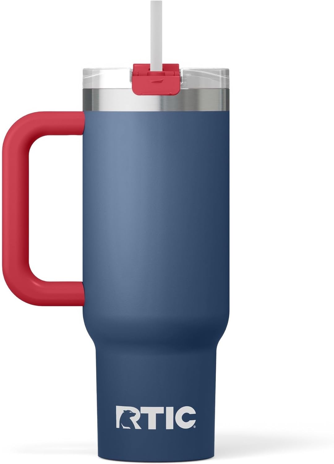 RTIC 30 oz Road Trip Tumbler Double-Walled Ceramic Lined InsulatedStainless Steel Portable Travel Coffee Mug Cup with Lid, Handle and Straw, Periwinkle Bouquet