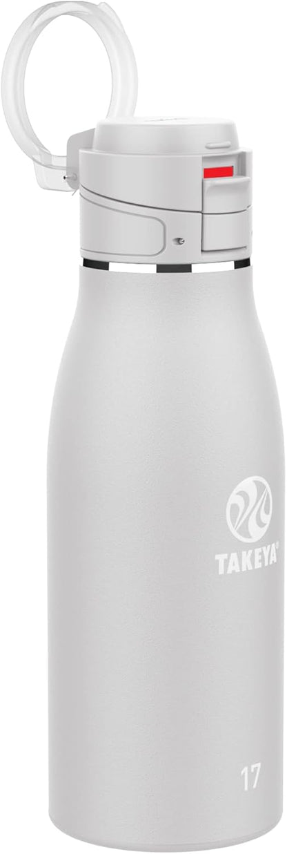 Takeya 17 oz Traveler Stainless Steel Insulated Travel Coffee Mug with Locking Leak Proof Lid, Premium Quality, BPA Free, Arctic