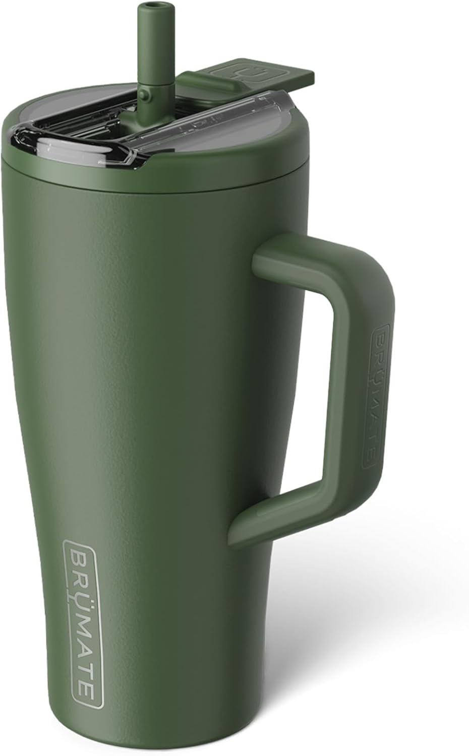 BrüMate Era Flip 30oz Tumbler with 100% Leakproof Covered Straw Lid | Hygienic Covered Straw | Insulated Stainless Steel Water Bottle with Handle | Cup Holder Friendly | BPA-Free (Sage)