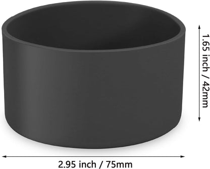 2 Pcs 3 Inch / 75mm Black Water Bottle Boot, Silicone Sleeve Water Bottle Bumper, Tumbler Accessories Bottle Bottom Protector for 20oz 30oz 40oz Water Bottle
