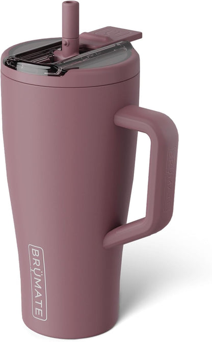 BrüMate Era Flip 30oz Tumbler with 100% Leakproof Covered Straw Lid | Hygienic Covered Straw | Insulated Stainless Steel Water Bottle with Handle | Cup Holder Friendly | BPA-Free (Sage)