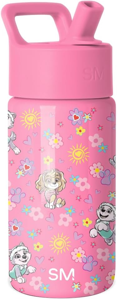 Simple Modern Kids Water Bottle with Straw Lid | 14oz Insulated Stainless Steel Kids Tumbler & Spill Proof Toddler Cup for School, Girls, Boys | Summit | Chloe Floral - Colors A