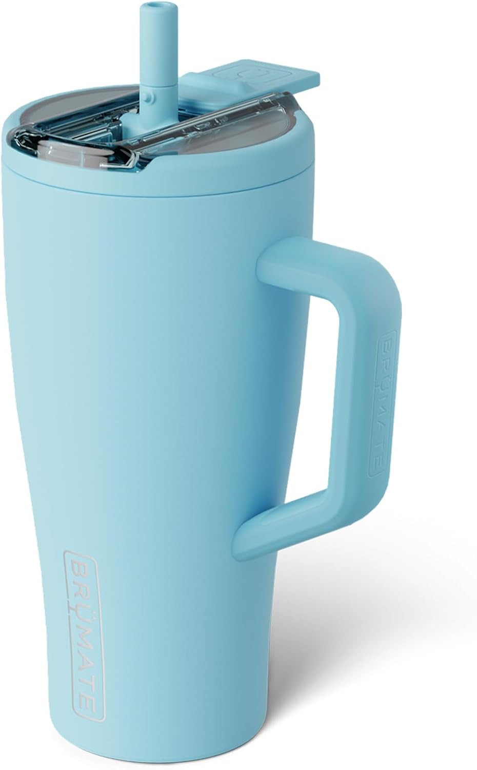 BrüMate Era Flip 30oz Tumbler with 100% Leakproof Covered Straw Lid | Hygienic Covered Straw | Insulated Stainless Steel Water Bottle with Handle | Cup Holder Friendly | BPA-Free (Sage)