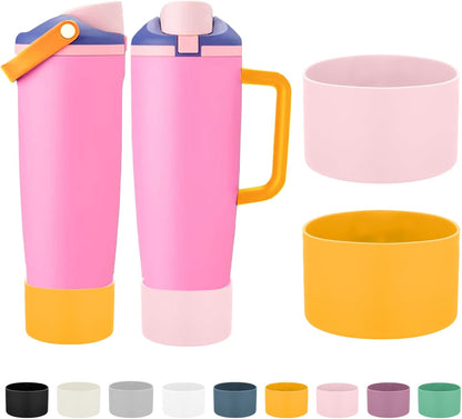 Mity rain 2PCS Protective Silicone Boots for Owala 30oz & 40oz FreeSip Sway Bottles & Tumblers - Accessories for owala, Enhances Stability & Prevents Scratches(Black Cherry)