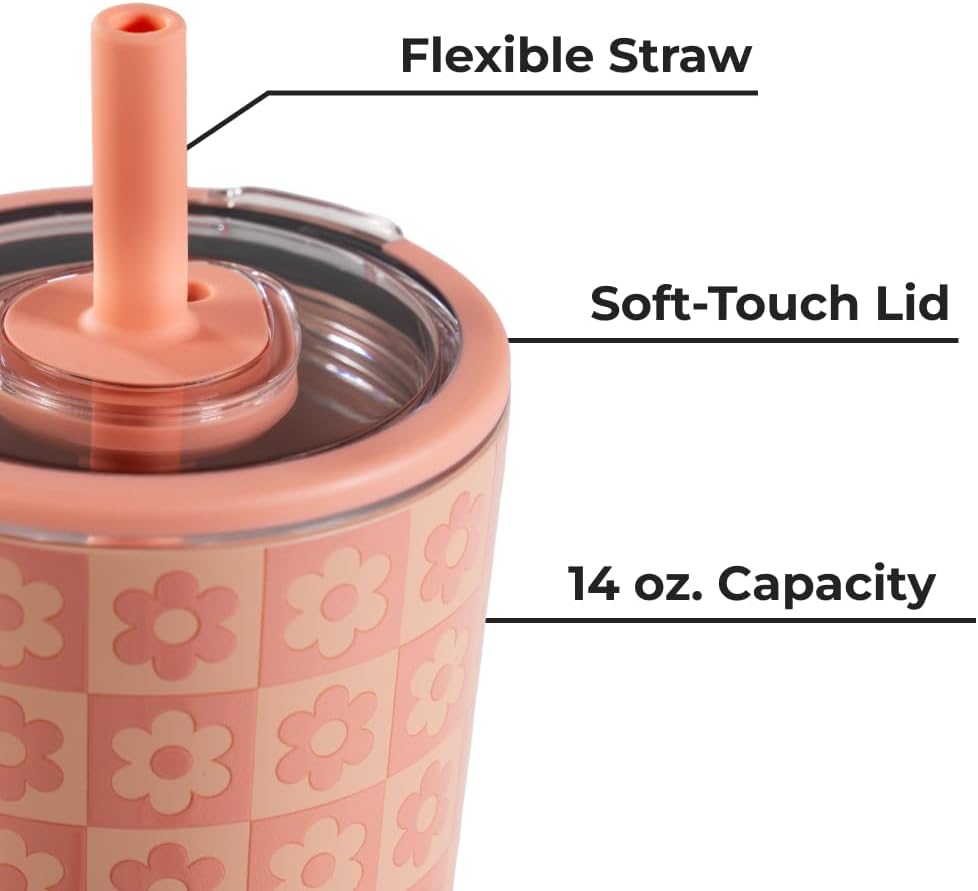 HydroJug Everyday Tumbler 20 oz – Ceramic-Lined Insulated Tumbler with Straw and Soft-Touch Lid, Cup Holder Friendly, Double-Wall Vacuum Insulation, Reusable Travel Cup – Rodeo