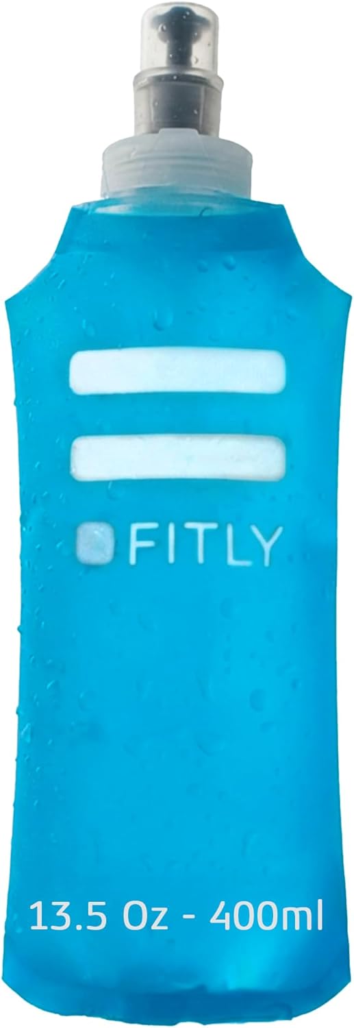 FITLY Soft Flask - Shrink As You Drink Soft Water Bottle for Hydration Pack - Folding Water Bottle Ideal for Running, Hiking, Cycling, Climbing & Rigorous Activity
