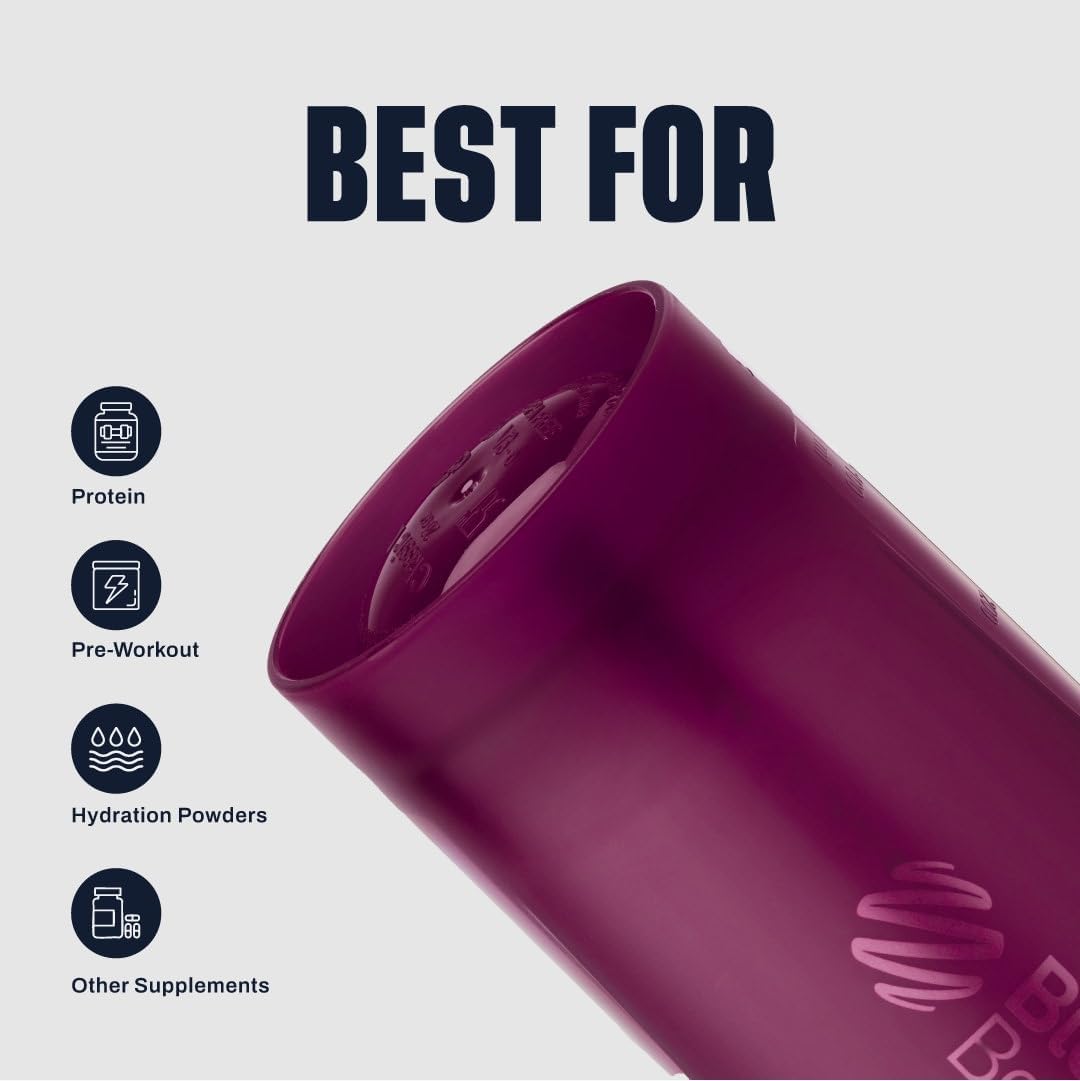 BlenderBottle Classic V2 Shaker Bottle Perfect for Protein Shakes and Pre Workout, 20-Ounce, Clear/Black