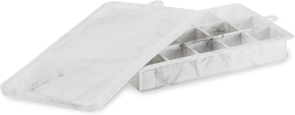 Host Ice Cube Tray, Makes Four 5-Inch Long Cubes, Durable Silicone Trays with Easy Release Design, Perfect for Water Bottles and Highball Glasses, Home Bar Accessories, Set of 1, Marble