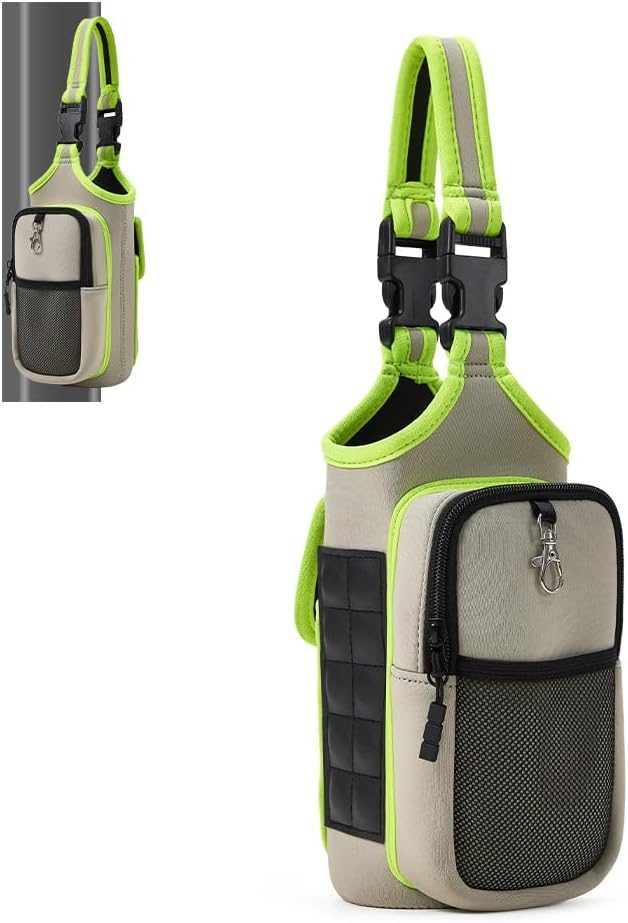 VAKAER Magnetic Gym Bag, Water Bottle Carrier Holder with Phone Pocket & Adjustable Strap,10 Ultra-Strong Magnets Stick to Fitness equipment, Workout Accessories Pouch for Women & Men