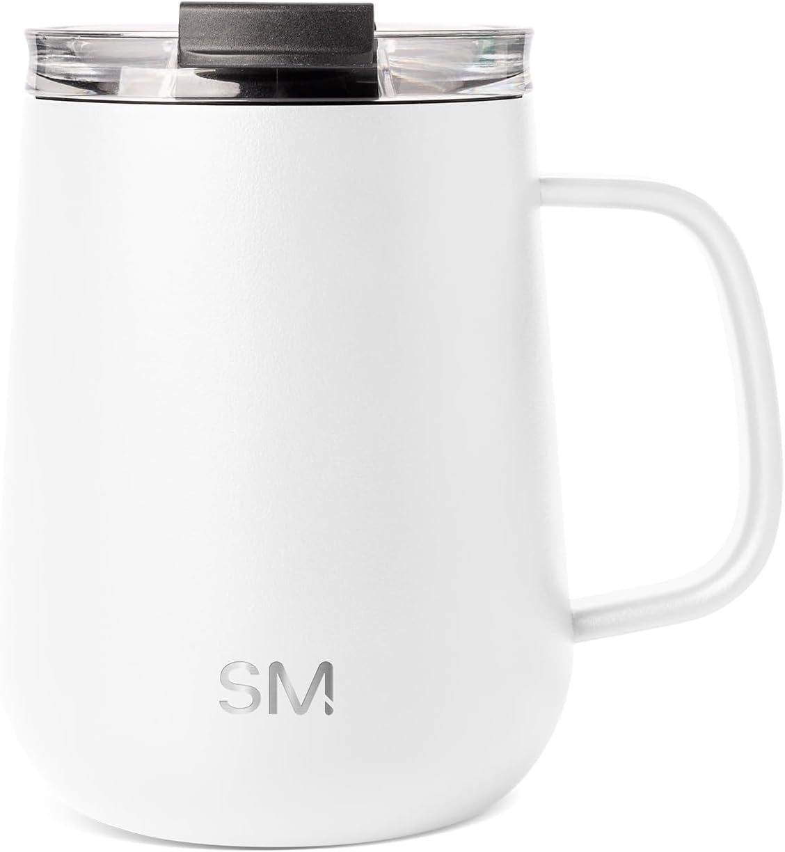 Simple Modern Voyager Signature Mug | Travel Coffee Tumbler with 360° Lid and Handle | Ceramic-Lined Insulated Stainless Steel Iced Cold Brew Cup | 12oz, Blue Dune