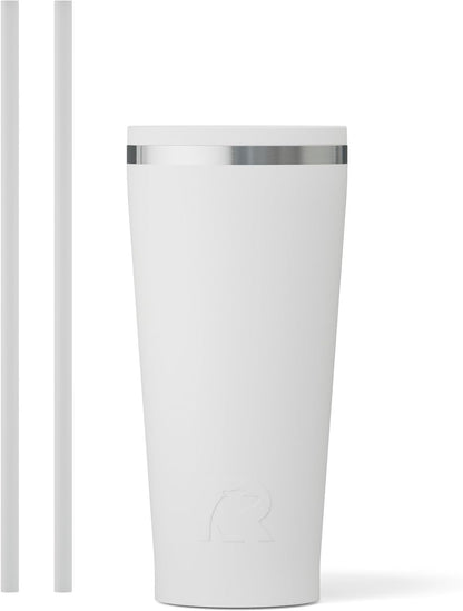 RTIC 20oz Everyday Tumbler Insulated Stainless Steel Portable Travel Coffee Cup with Straw, Ceramic Lining, Spill-Resistant Lid, BPA-Free, Hot and Cold Drink, Beach