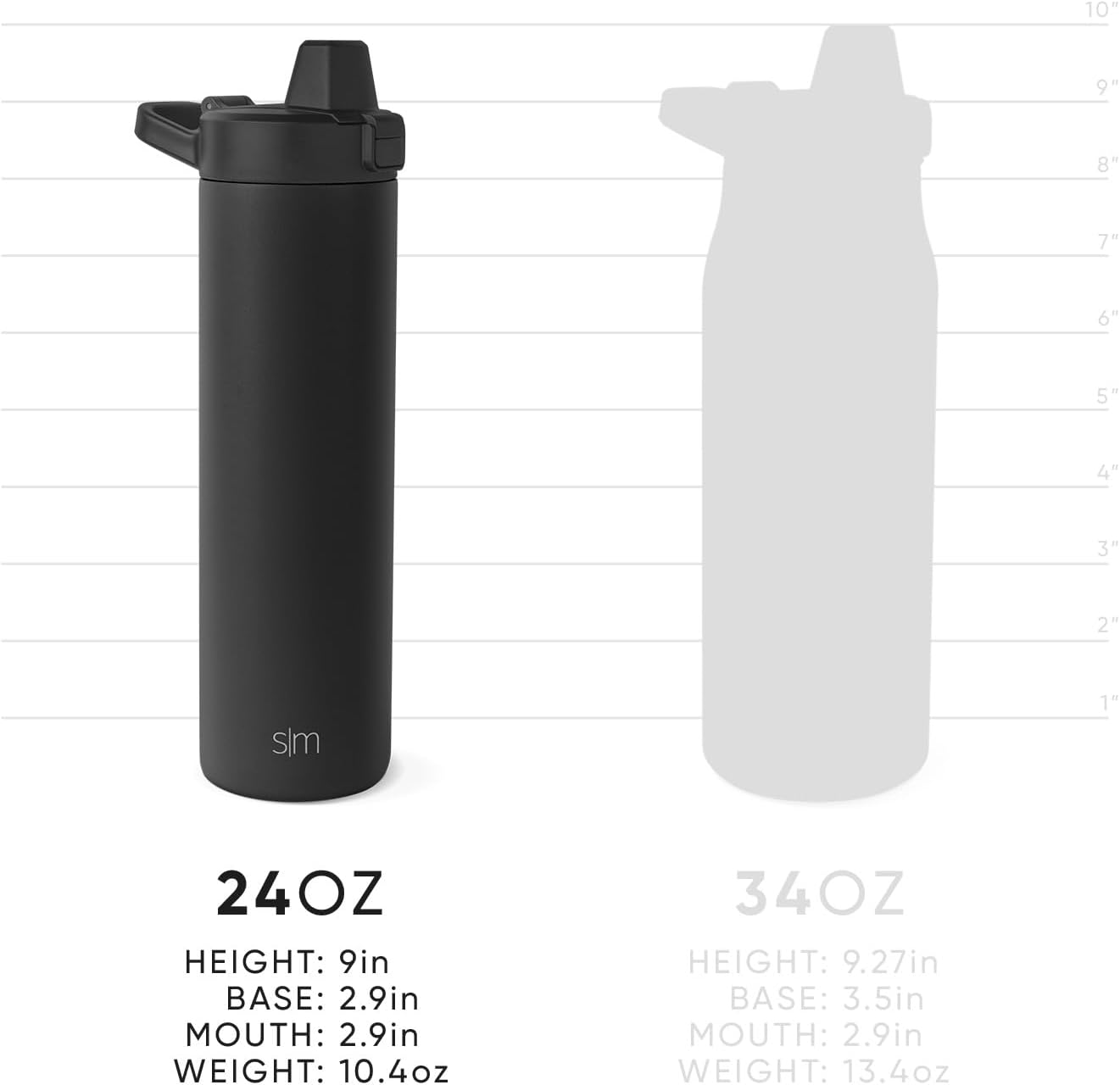 Simple Modern Filtered Water Bottle | Insulated Stainless-Steel Carbon Filter Travel Water Bottles | Reusable for Clean Drinking Water On The Go | 34oz, Sea Glass Sage