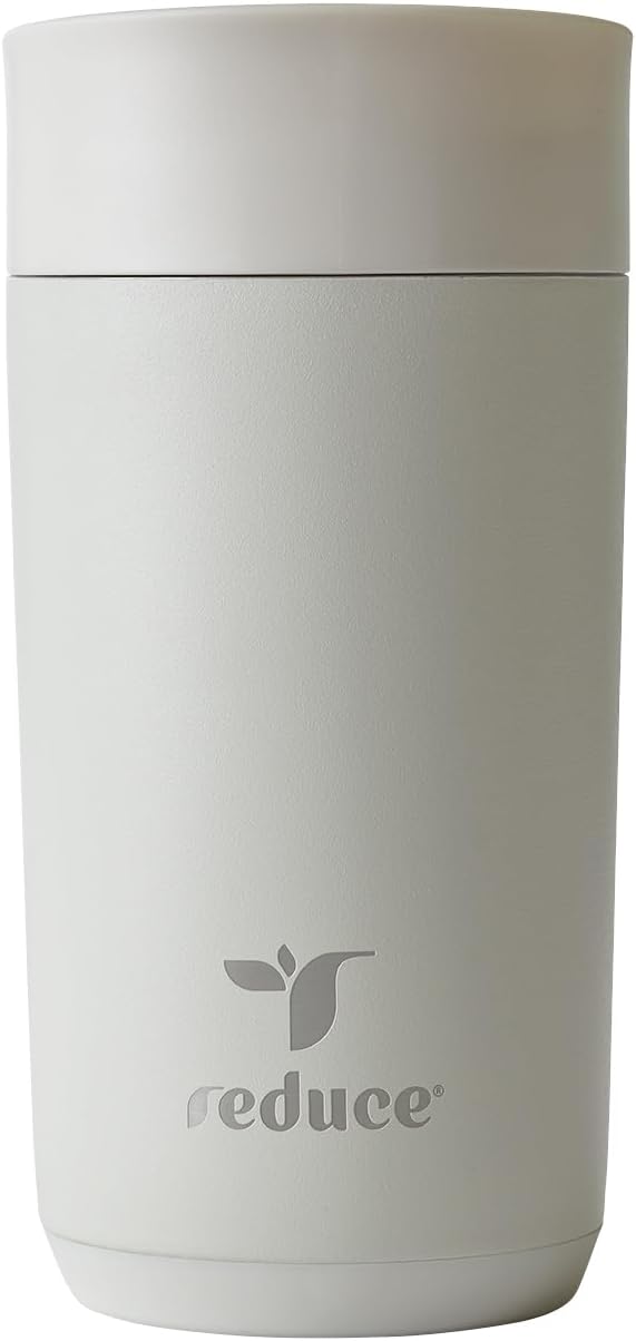 REDUCE Perk 10oz Insulated Coffee Tumbler – Leak-Proof with Lockable Lid and Vacuum Insulation–Durable Stainless Steel–Fits Car Cup Holders–One-Handed Travel Mug in Sand Leopard Print-Gentle Lavender