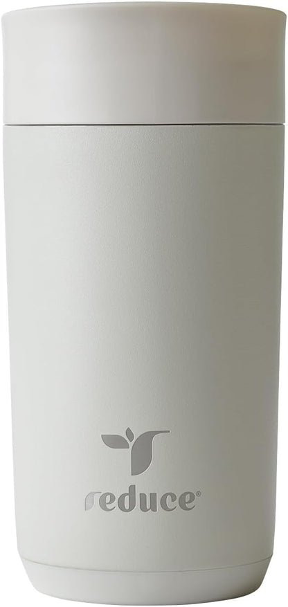 REDUCE Perk 10oz Insulated Coffee Tumbler – Leak-Proof with Lockable Lid and Vacuum Insulation–Durable Stainless Steel–Fits Car Cup Holders–One-Handed Travel Mug in Sand Leopard Print-Gentle Lavender