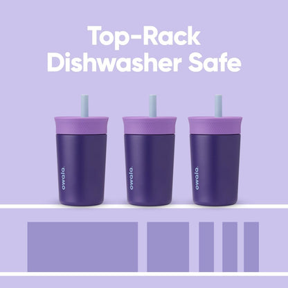 Owala Kids BPA-Free Plastic Tumbler with Spill Resistant Flexible Straw, Easy to Clean, Kids Water Bottle, Great for Travel, Dishwasher Safe, 15 Oz, Skate Park
